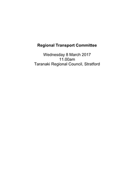 Regional Transport Committee Agenda March 2017