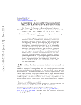 Calibrating a Large Computer Experiment Simulating Radiative