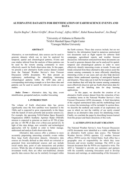 Alternative Datasets for Identification of Earth Science Events and Data