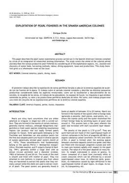 Exploitation of Pearl Fisheries in the Spanish American Colonies