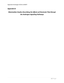 Appendix B Androgen 07/03 13 DRAFT -- DO NOT CITE OR QUOTE