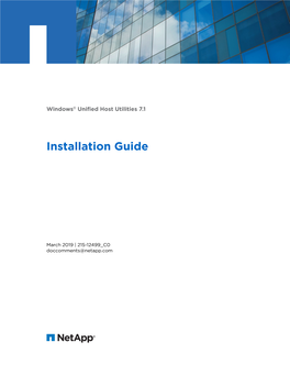 Windows Unified Host Utilities 7.1 Installation Guide