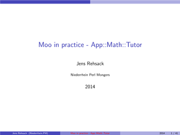 Moo in Practice - App::Math::Tutor