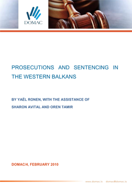Prosecutions and Sentencing in the Western Balkans