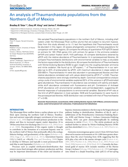 An Analysis of Thaumarchaeota Populations from the Northern Gulf