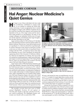 Hal Anger: Nuclear Medicine's Quiet Genius