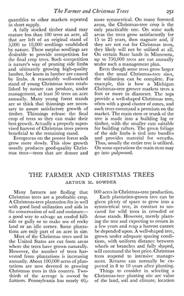 The Farmer and Christmas Trees 251 Quantities to Other Markets Reported More Symmetrical