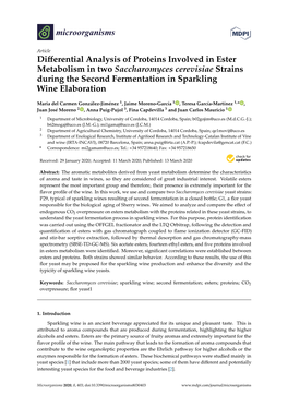 Differential Analysis of Proteins Involved in Ester Metabolism in Two