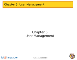 Chapter 5 User Management