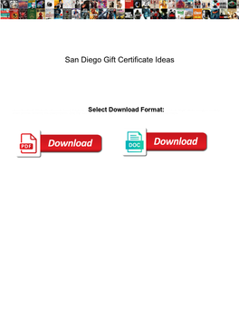 San Diego Gift Certificate Ideas