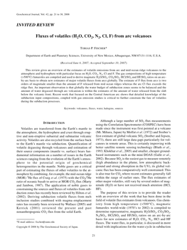 Fluxes of Volatiles (H2O, CO2, N2, Cl, F) from Arc Volcanoes INVITED