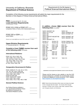 Political Science/International Affairs