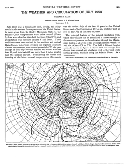 The Weather and Circulation of July 1950' William H