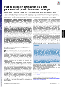 Peptide Design by Optimization on a Data-Parameterized Protein