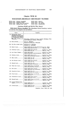 Chapter WCD 23 WISCONSIN-MICHIGAN BOUNDARY WATERS