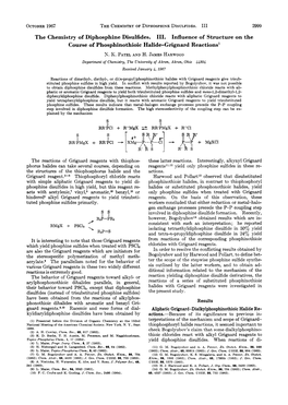 Diphosphine Disulfides. III. Influence of Structure on the Course of Phosphinothioic Halide-Grignard Reactions