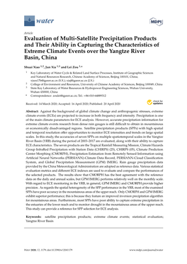 Evaluation of Multi-Satellite Precipitation Products and Their Ability in Capturing the Characteristics of Extreme Climate Events Over the Yangtze River Basin, China