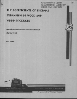 The Coefficients of Thermal Expansion of Wood and Wood Products