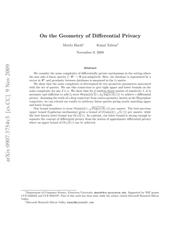 On the Geometry of Differential Privacy