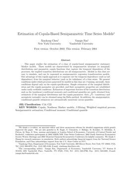 Estimation of Copula-Based Semiparametric Time Series Models∗