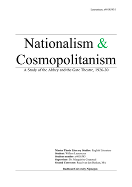 Nationalism & Cosmopolitanism