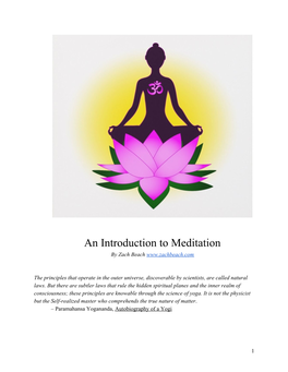 An Introduction to Meditation by Zach Beach ​