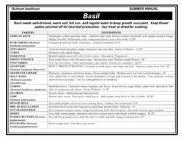 Basil Varieties