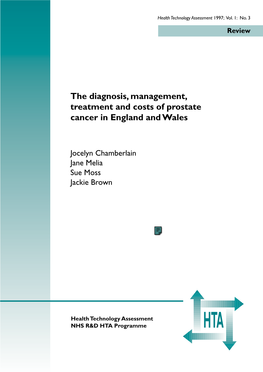 Diagnosis, Management, Treatment and Costs of Prostate Cancer in England and Wales