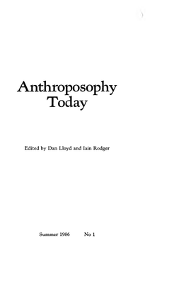Anthroposophy Today