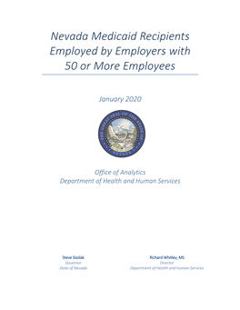 January 2020 Nevada Medicaid Recipients Employed