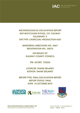 Archaeological Excavation Report N59 Moycullen Bypass, Co