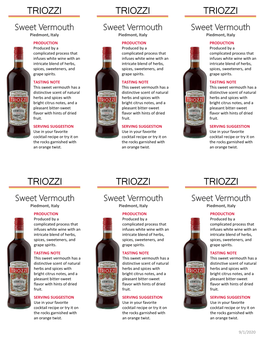 Triozzi Sweet Vermouth