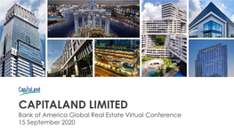 Bofa Global Real Estate Virtual Conference 2020