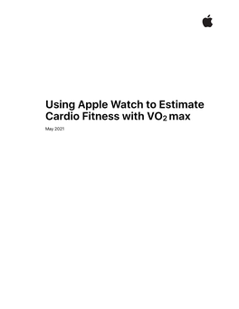 Using Apple Watch to Estimate Cardio Fitness with VO2 Max