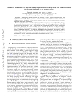 Observer Dependence of Angular Momentum in General Relativity and Its Relationship to the Gravitational-Wave Memory Eﬀect