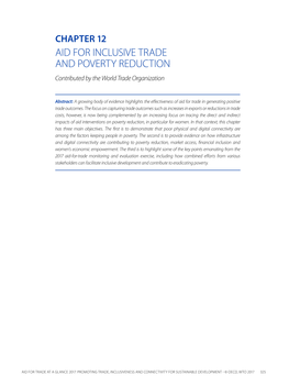 CHAPTER 12 AID for INCLUSIVE TRADE and POVERTY REDUCTION Contributed by the World Trade Organization