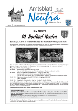 Amtsblatt 10. Dorflauf Neufra