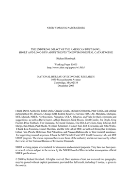 The Enduring Impact of the American Dust Bowl: Short and Long-Run Adjustments to Environmental Catastrophe