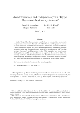Trygve Haavelmo's Business Cycle Model