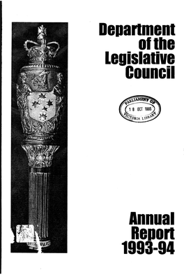 Depanment Legislative Council Annual Repon