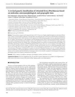 A Revised Generic Classification of Vittarioid Ferns (Pteridaceae)