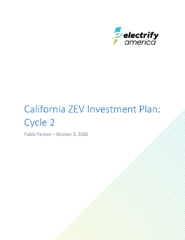 Cycle 2 California ZEV Investment Plan