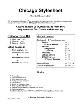 Chicago Stylesheet - Alfred C