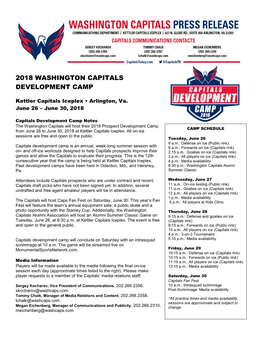 2018 Washington Capitals Development Camp