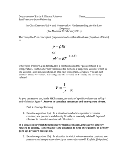 P = PRT Or Pv = RT