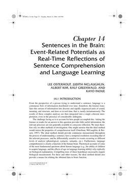 Chapter 14 Sentences in the Brain: Event-Related Potentials As Real-Time Reflections of Sentence Comprehension and Language Learning