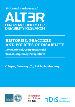 HISTORIES, PRACTICES and POLICIES of DISABILITY International, Comparative and Transdisciplinary Perspectives