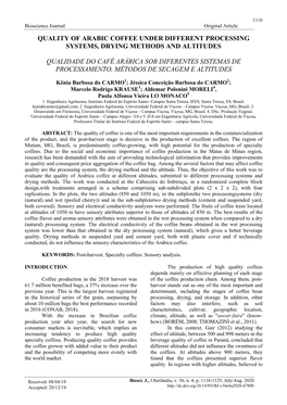 Quality of Arabic Coffee Under Different Processing Systems, Drying Methods and Altitudes