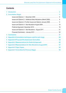 Minerals Local Plan Pre-Submission Statement of Consultation