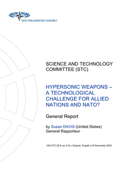 Hypersonic Weapons – a Technological Challenge for Allied Nations and Nato?